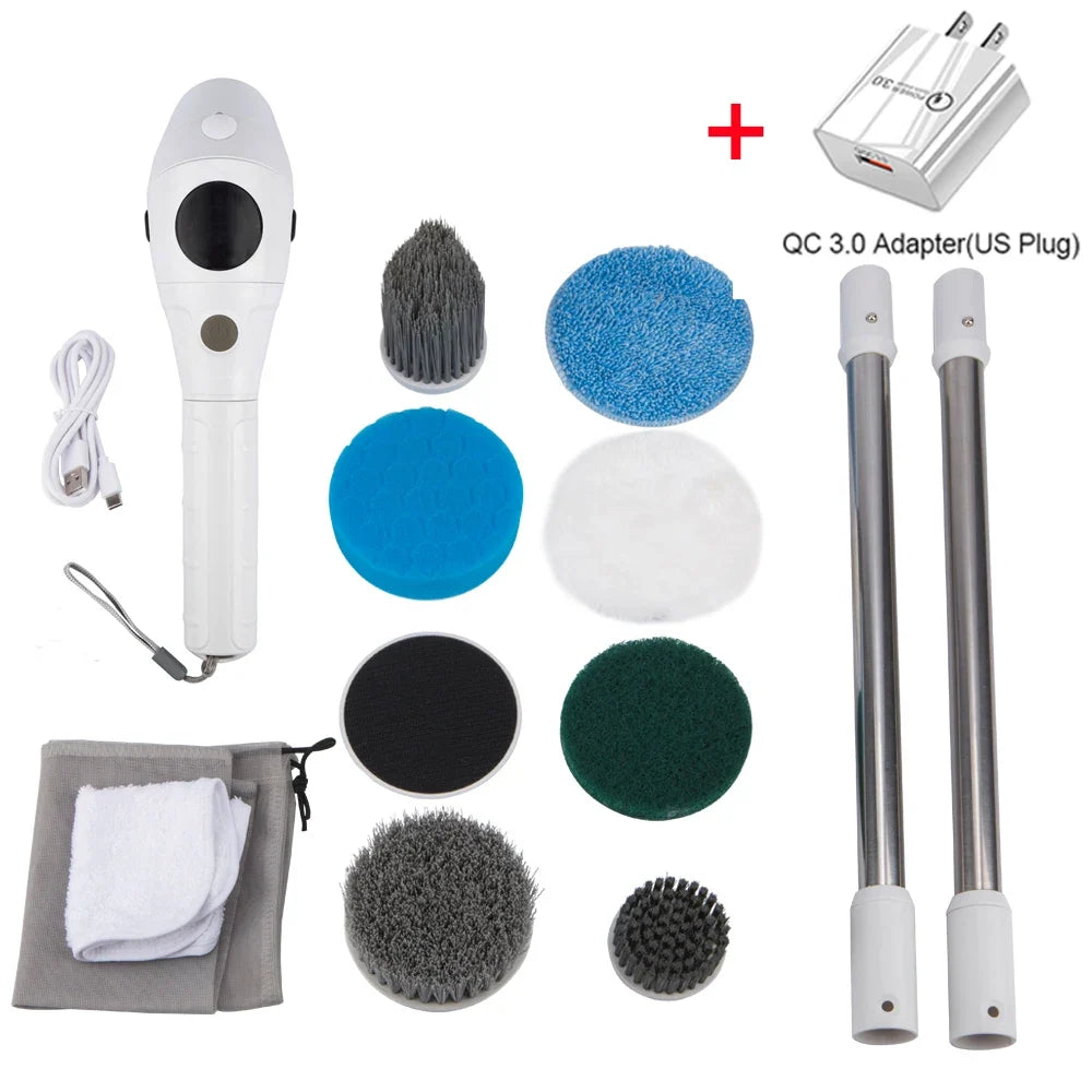 Raugee 8-in-1 Cordless Electric Spin Scrubber Cleaning Brush