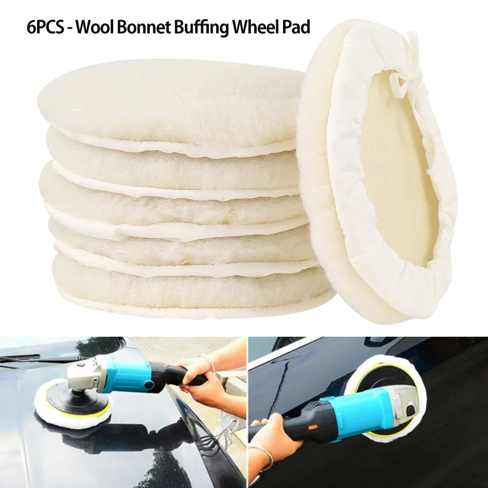 7 Inch Wool Buffing & Polishing Pads for Car, Glass & More