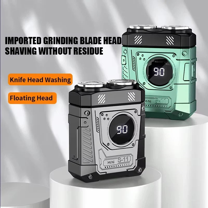S11 Mini Electric Shaver for Men – IPX7, Dual Blades, Type-C