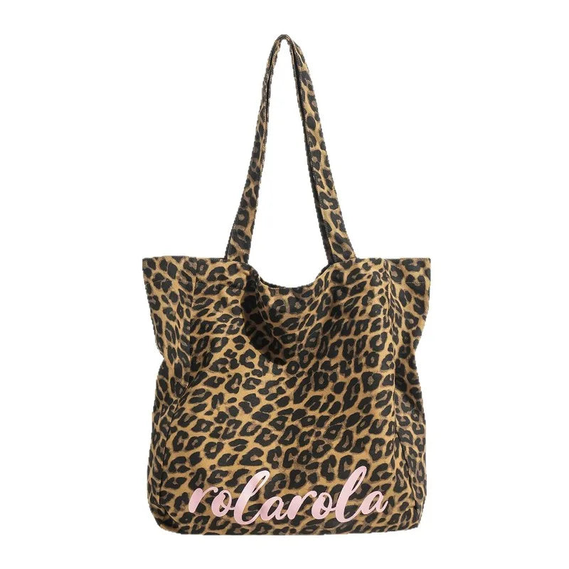 Korean Leopard Print Shoulder Bag – Large Capacity Women's Tote