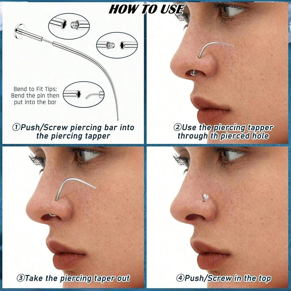 Stainless Steel Piercing Ball Grabber Tool Kit – Lip, Nose & Ear