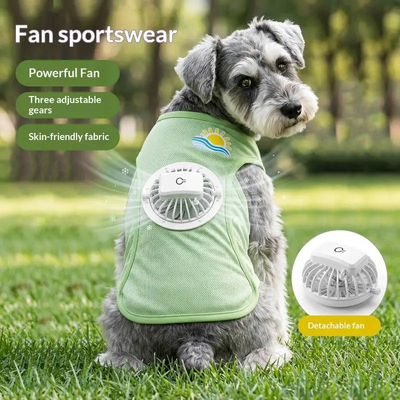 Cooling Dog Vest with Fan – Breathable Ice Silk Summer Coat