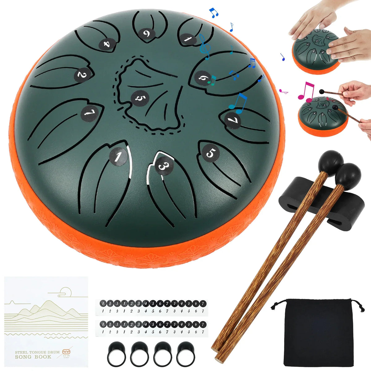 Steel Tongue Drum 11-Key Portable Hand Pan – Yoga & Meditation