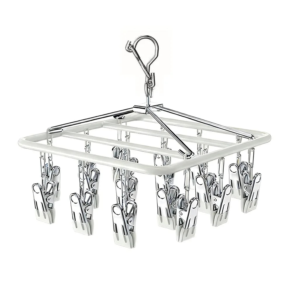 Stainless Steel Clothes Drying Rack 18/24 Non-Slip Clips