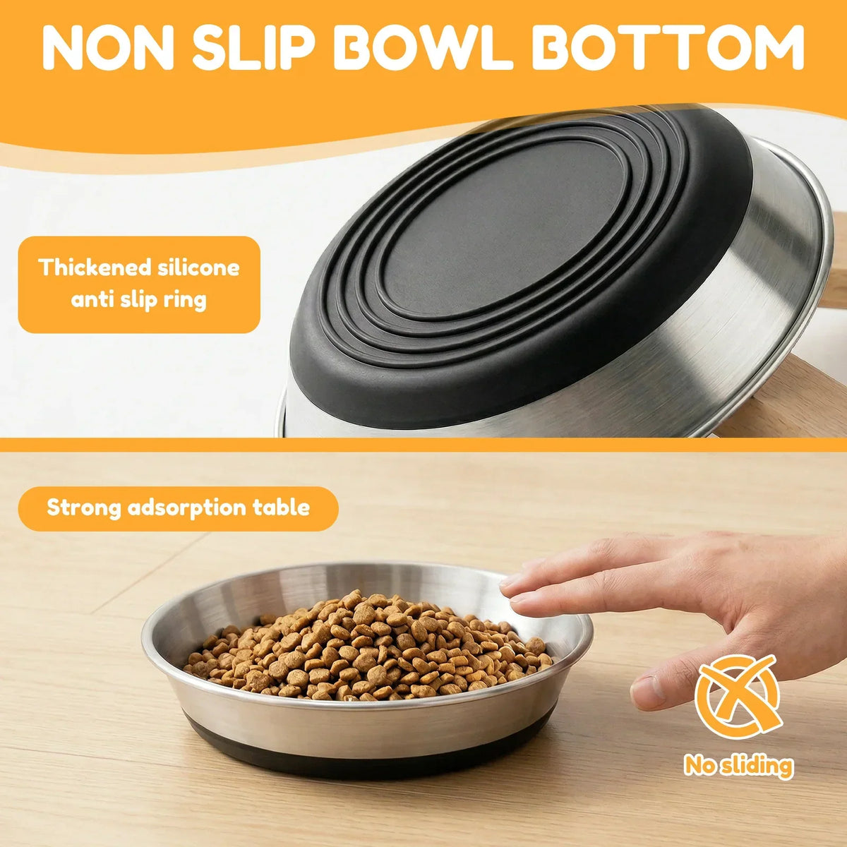 Stainless Steel Whisker-Friendly Cat Bowls – 2 or 4 Pack