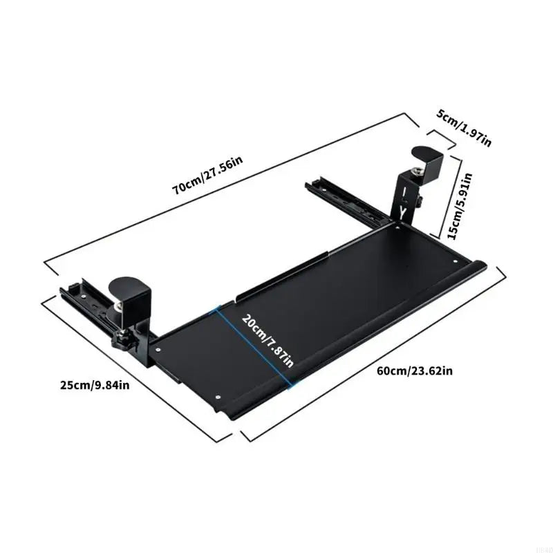 Under Desk Keyboard Tray – No-Drill Clamp Mount & Wrist Rest