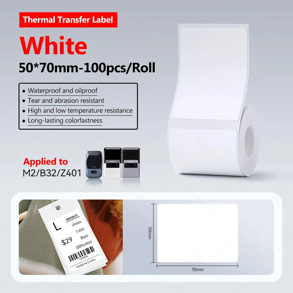 Niimbot M2 Thermal Transfer Label Paper & Color Ribbon 20-50mm