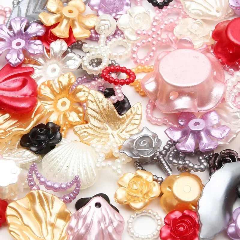 Mixed Acrylic Beads 20g – Hearts Leaves Flowers DIY Jewelry