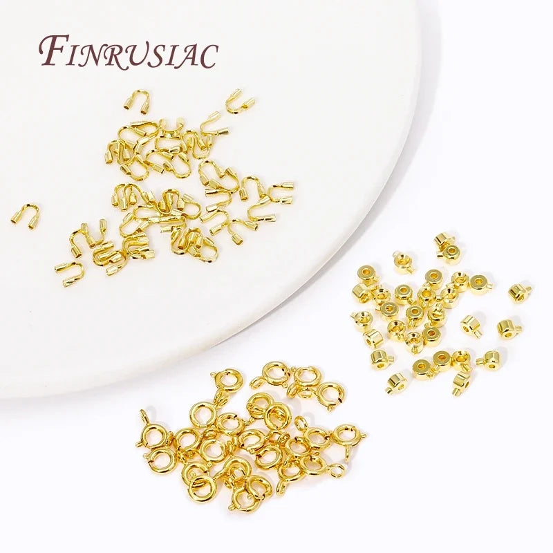 14K/18K Gold Plated Crimp Beads & Clasp Connectors | DIY Jewelry