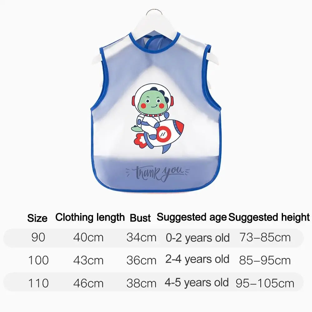 TPU Waterproof Baby Feeding Bib – Sleeveless Cartoon Apron
