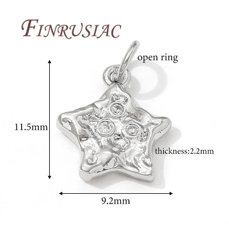 18K Gold Plated Star Charms for DIY Earrings & Necklace Pendants