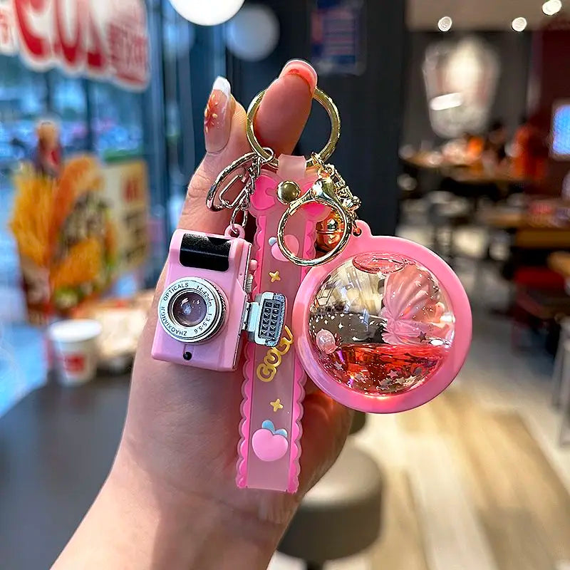 Sanrio Kuromi Hello Kitty Liquid Sand Keychain | Anime Charm