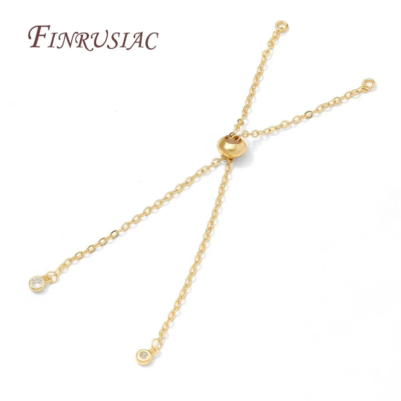 18K Gold Plated Sliding Adjustable Bracelet Chain | DIY Jewelry