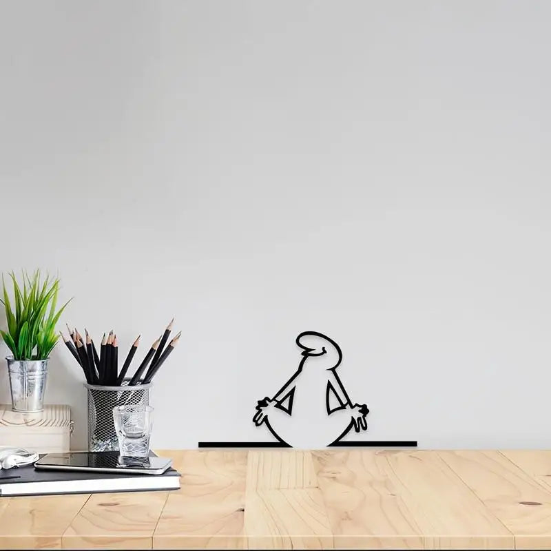 Line Figure Modern Metal Wall Art Poster – Easy Hang Decor