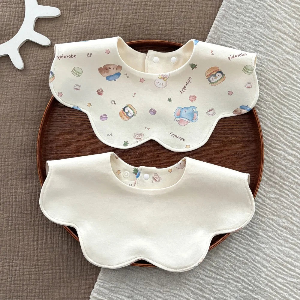 Nixie Reversible Baby Bib | Soft Cotton, Snap, Antibacterial