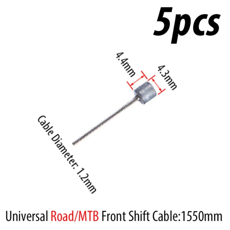 5-Pack Stainless Steel Bike Brake & Derailleur Inner Cables