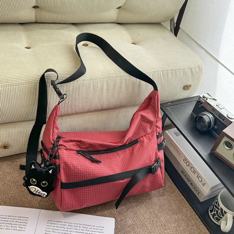 Large-Capacity Unisex Nylon Messenger Crossbody Bag