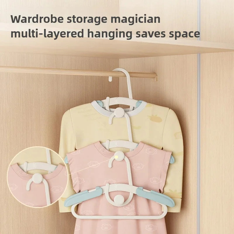 10-Pack Kids Non-Slip Telescopic Clothes Hangers | Baby Rack