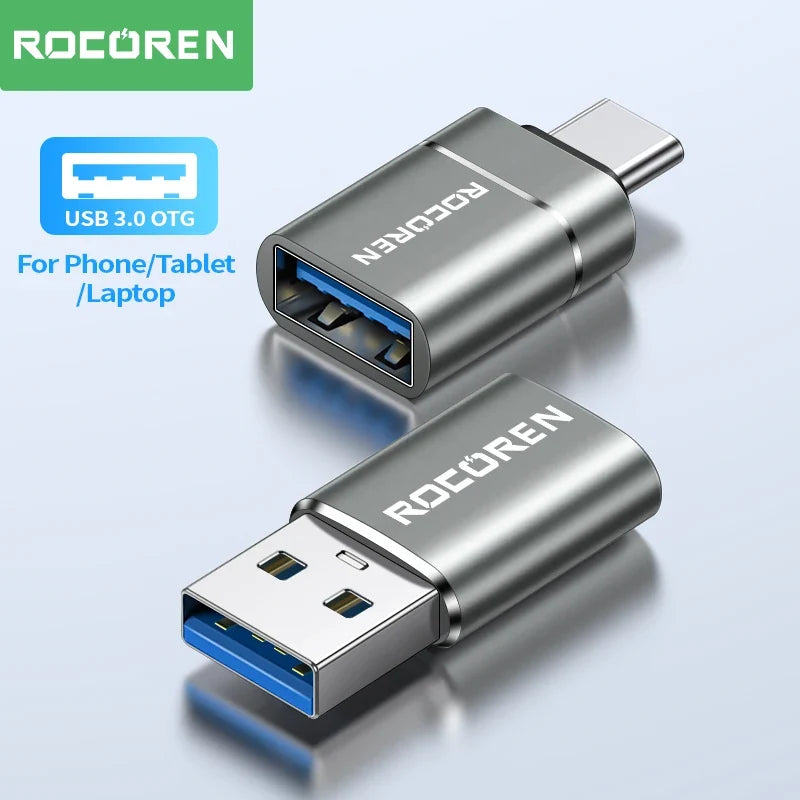Rocoren USB-C to USB-A 3.0 OTG Adapter – MacBook & Android