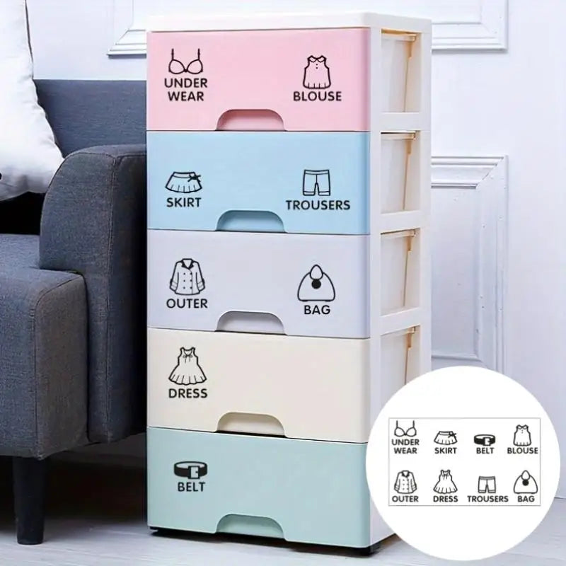 PVC Wardrobe Clothing Classification Label Stickers
