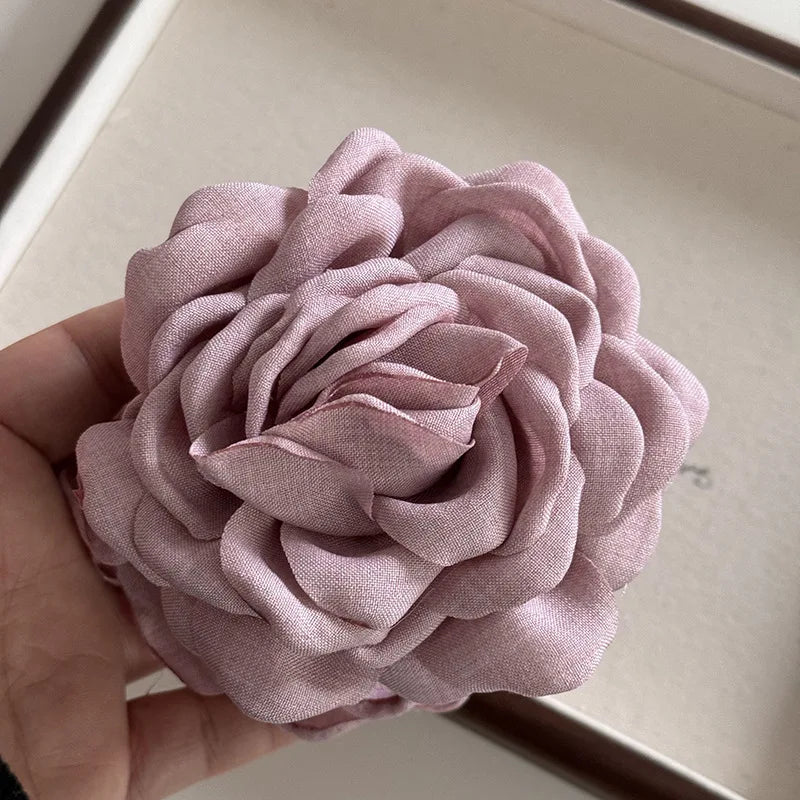 Rose Flower Hair Claw Clip – Elegant Shark Clip for Women