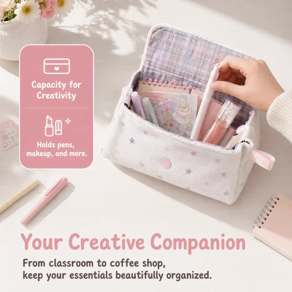 Korean Bear & Rabbit Large Capacity Pencil Case Pouch