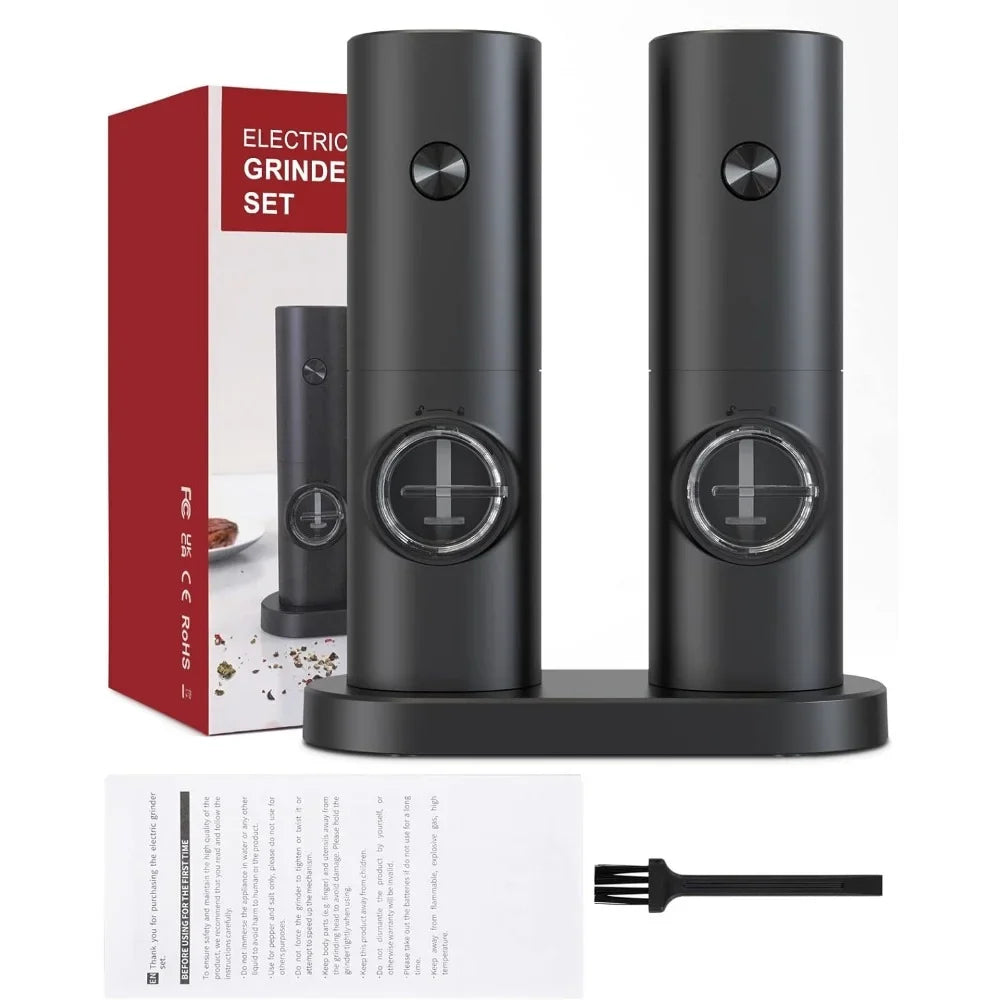 Electric Salt & Pepper Grinder Set – Battery Powered, 2-Piece