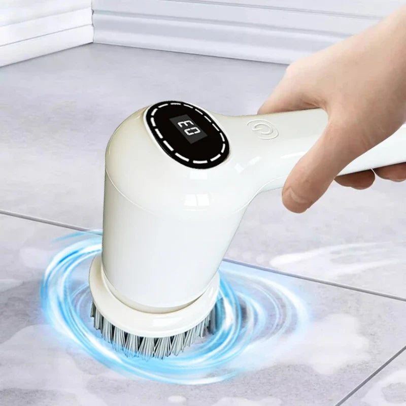 Cordless Electric Spin Scrubber with Replaceable Brush Heads