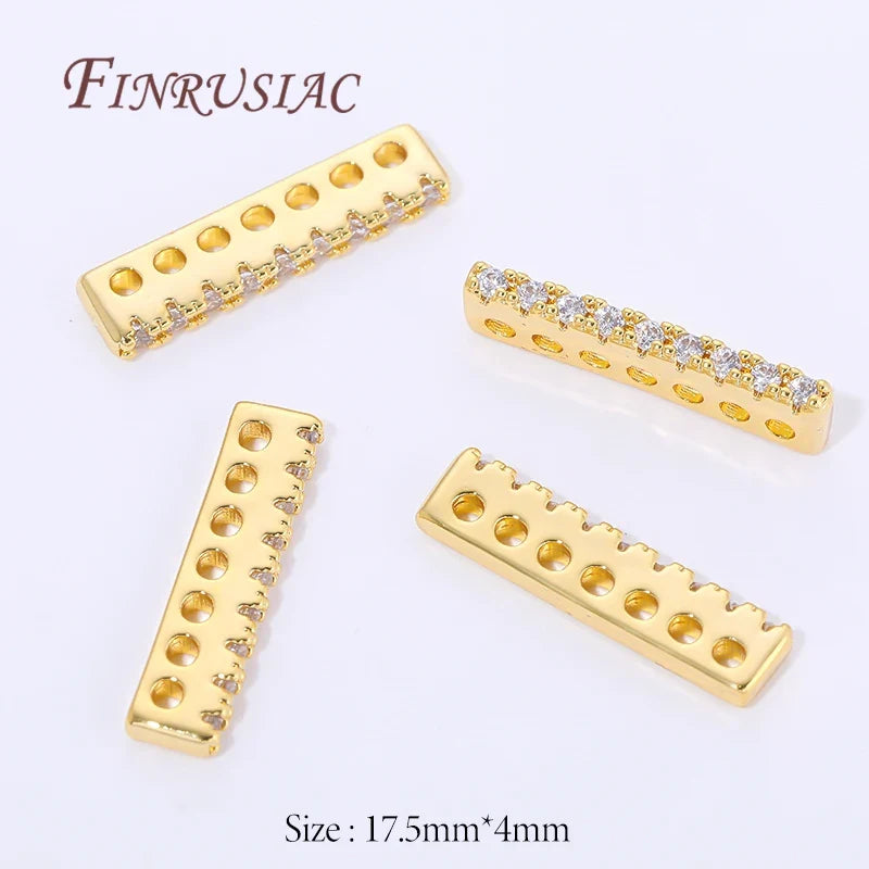 18K Gold Plated Zircon Flat Spacer Bars – DIY Jewelry Findings
