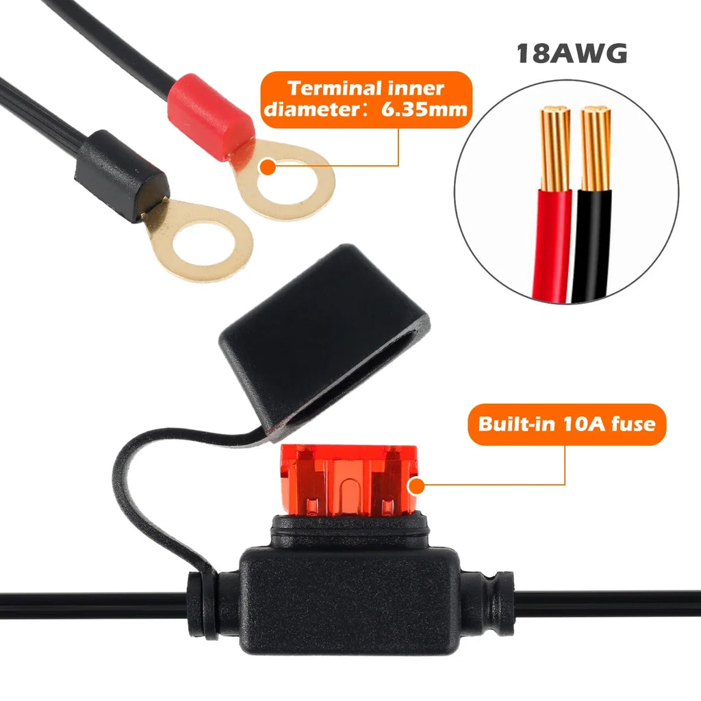 SAE to Ring Terminal Quick Disconnect Battery Charger Cable