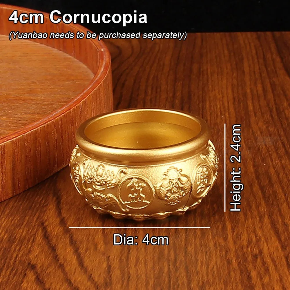 Brass Cornucopia Treasure Bowl – Good Luck Desktop Ornament