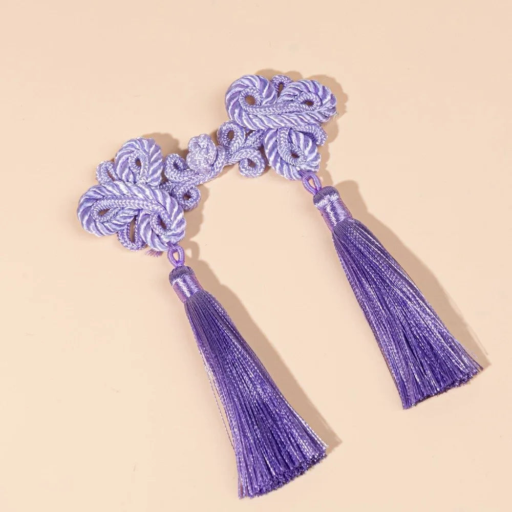 Chinese Knot Tassel Shank Buttons | DIY Plate Buckle 1 Pair