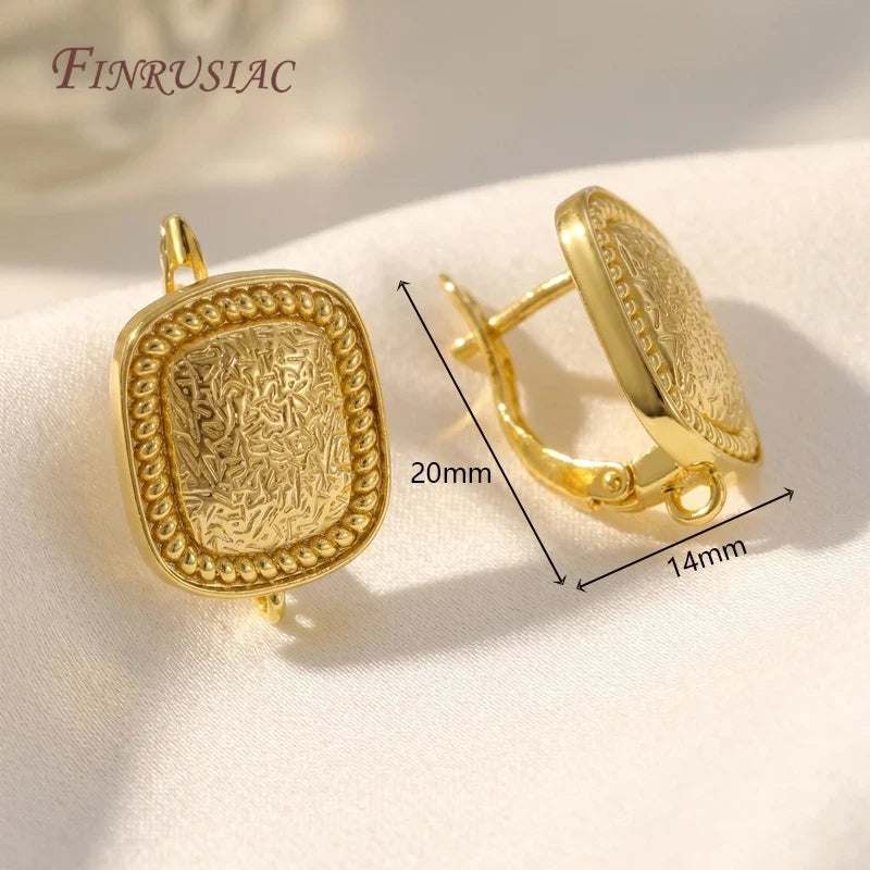 Geometric Leverback Earring Hooks 18K Gold Silver Plated 4 Styles