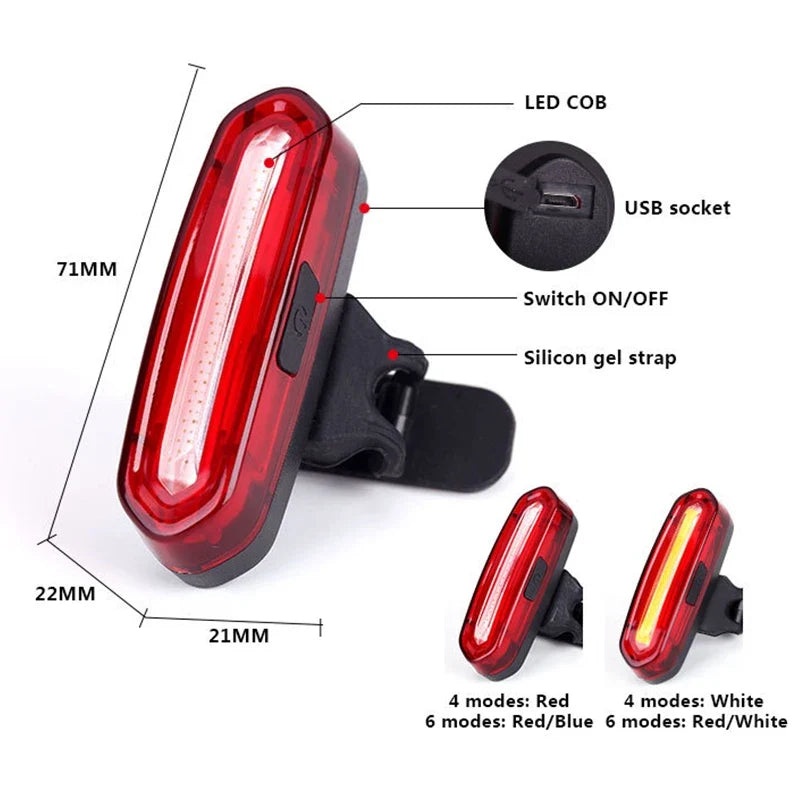 BUCKLOS LED Bike Tail Light – Rechargeable, IPX6 Waterproof