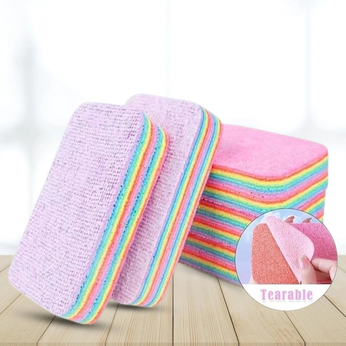 12-Layer PVA Rainbow Sponge Cloth – Absorbent Kitchen Scrubber