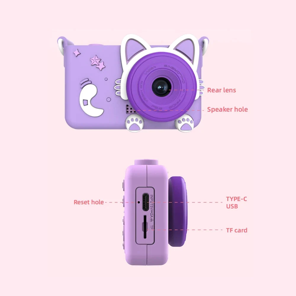 Unicorn Kids Camera 1080P HD Dual Lens Digital Camera Ages 3–12