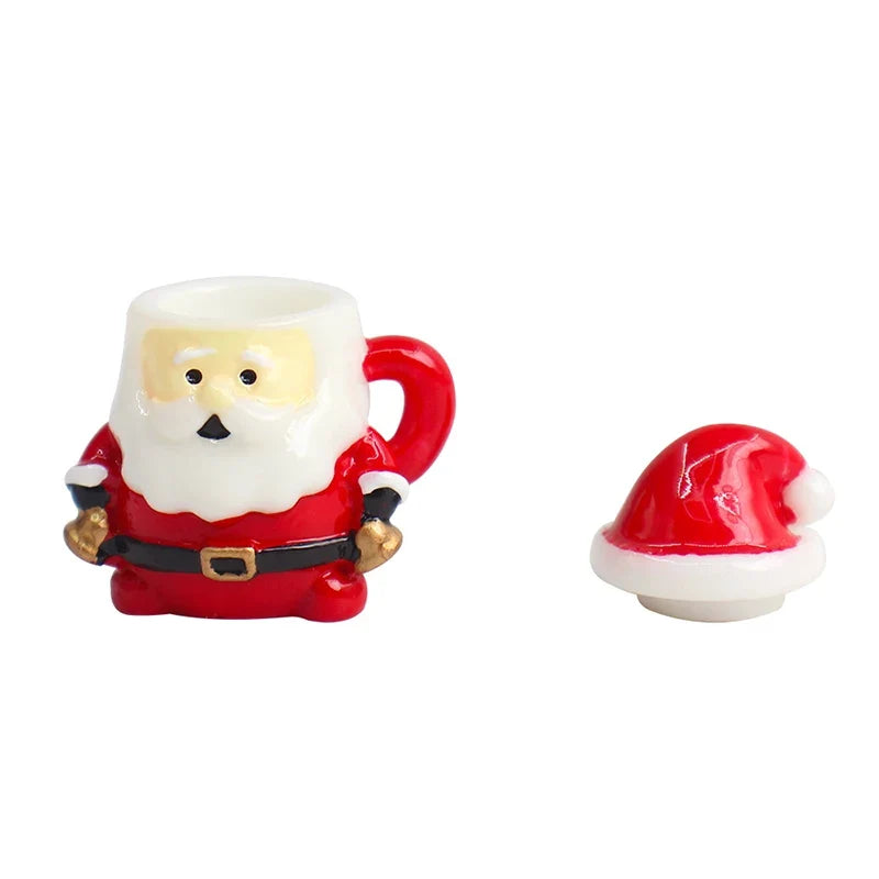 Mini Santa Claus Teacup Resin Christmas Miniature Decoration