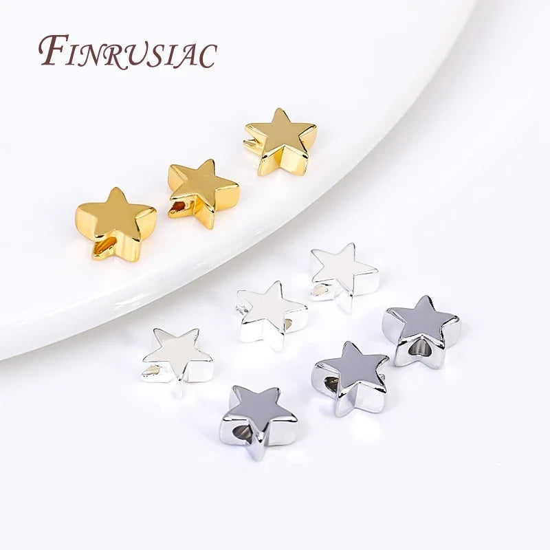 6mm 18K Gold Plated Star Spacer Beads – DIY Jewelry Making