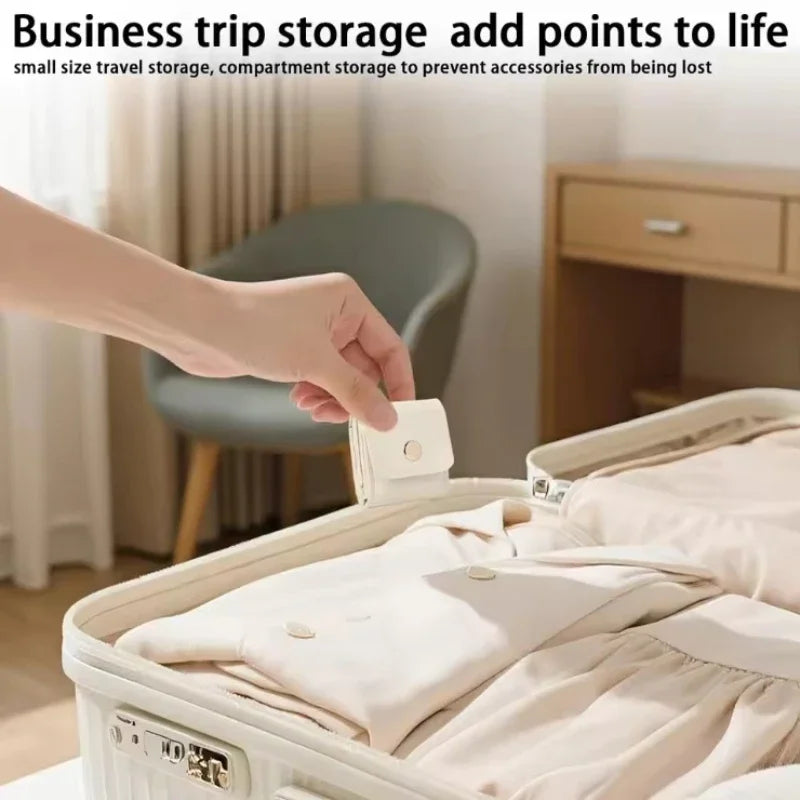 4-Compartment Portable Mini Travel Jewelry Organizer Bag