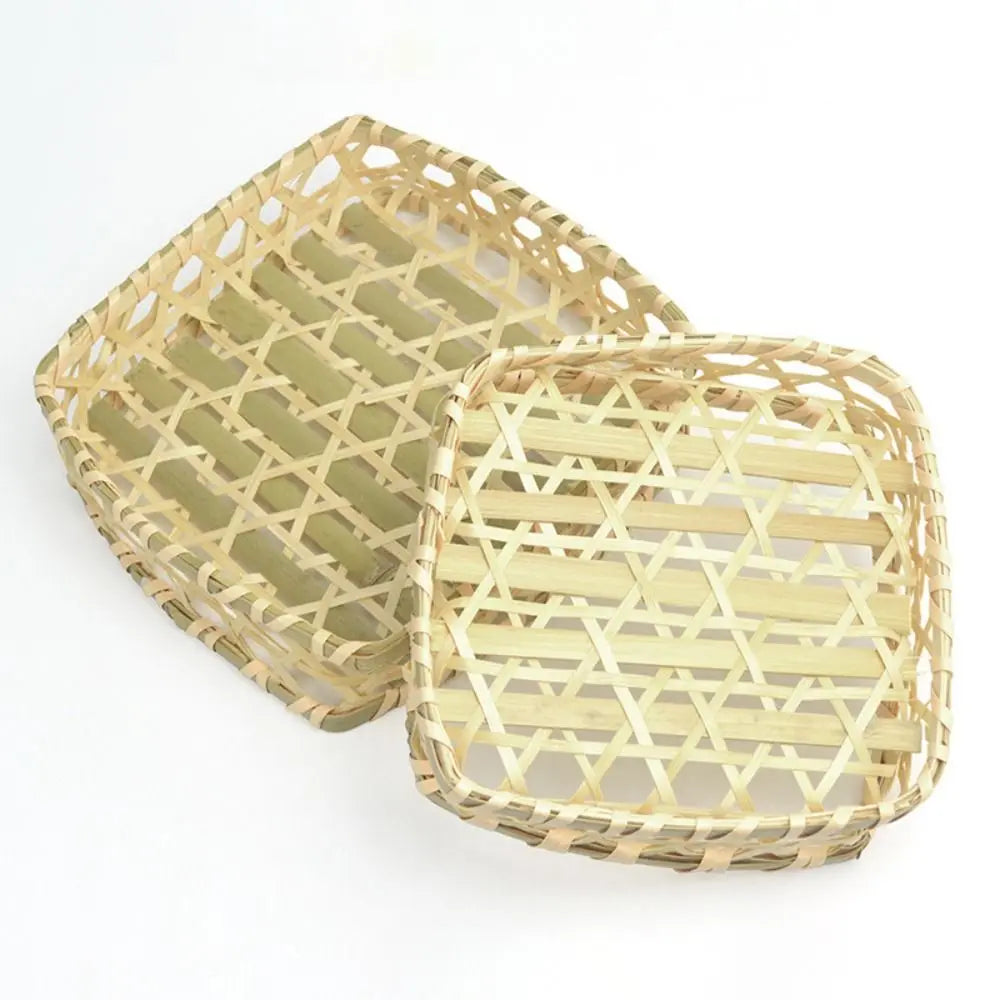Miniature Woven Bamboo Basket – 1:12 & 1:6 Dollhouse Decor