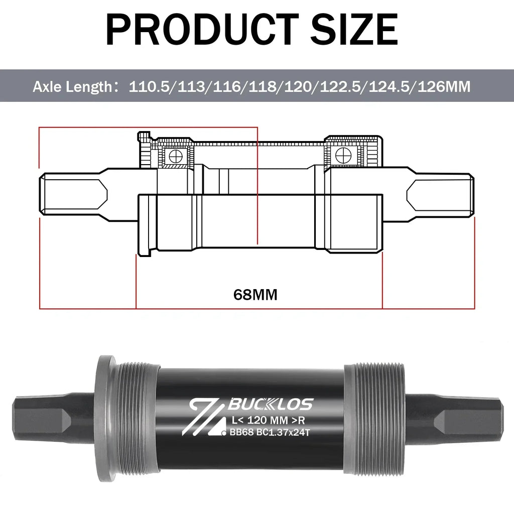 BUCKLOS Square Taper Bottom Bracket BB68 MTB Road E-Bike BSA