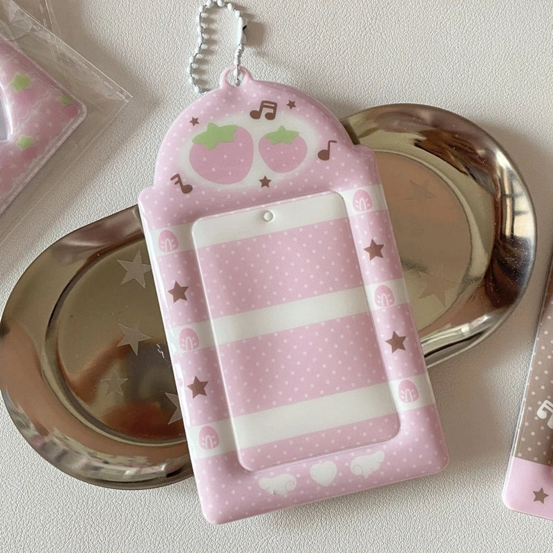 Strawberry Kpop Photocard Holder 3 Inch PVC Sleeve Case