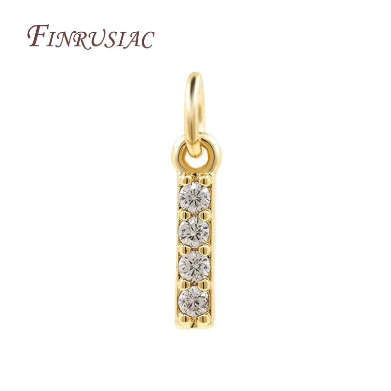 18K Gold Plated Zircon Letter Pendants A-Z Alphabet Charms