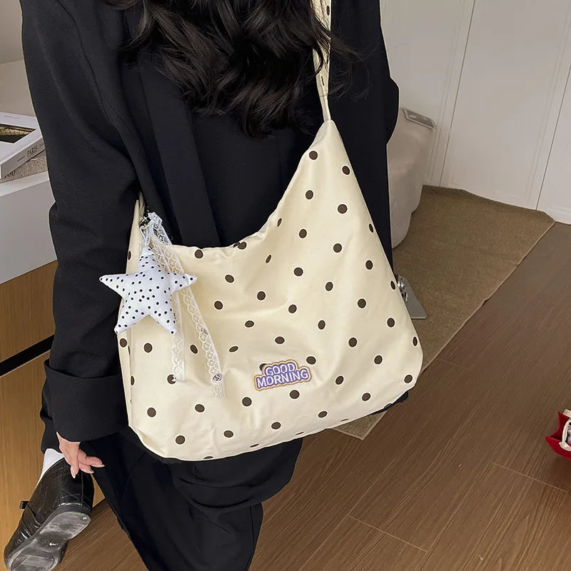 Women's Bowknot Polka Dot Cloud Crossbody Bag – Summer