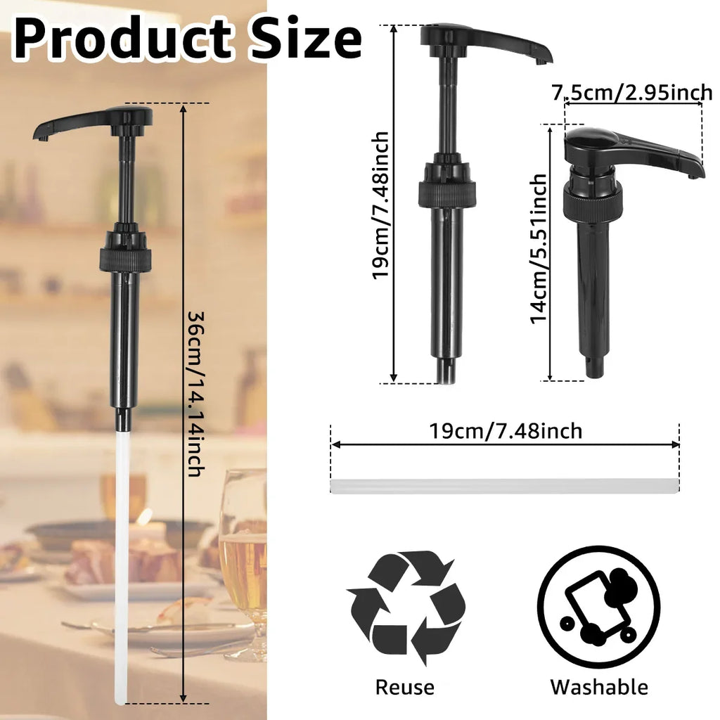 6-Pack Coffee Syrup Pump Dispenser – Gold & Black, 750ml Fit