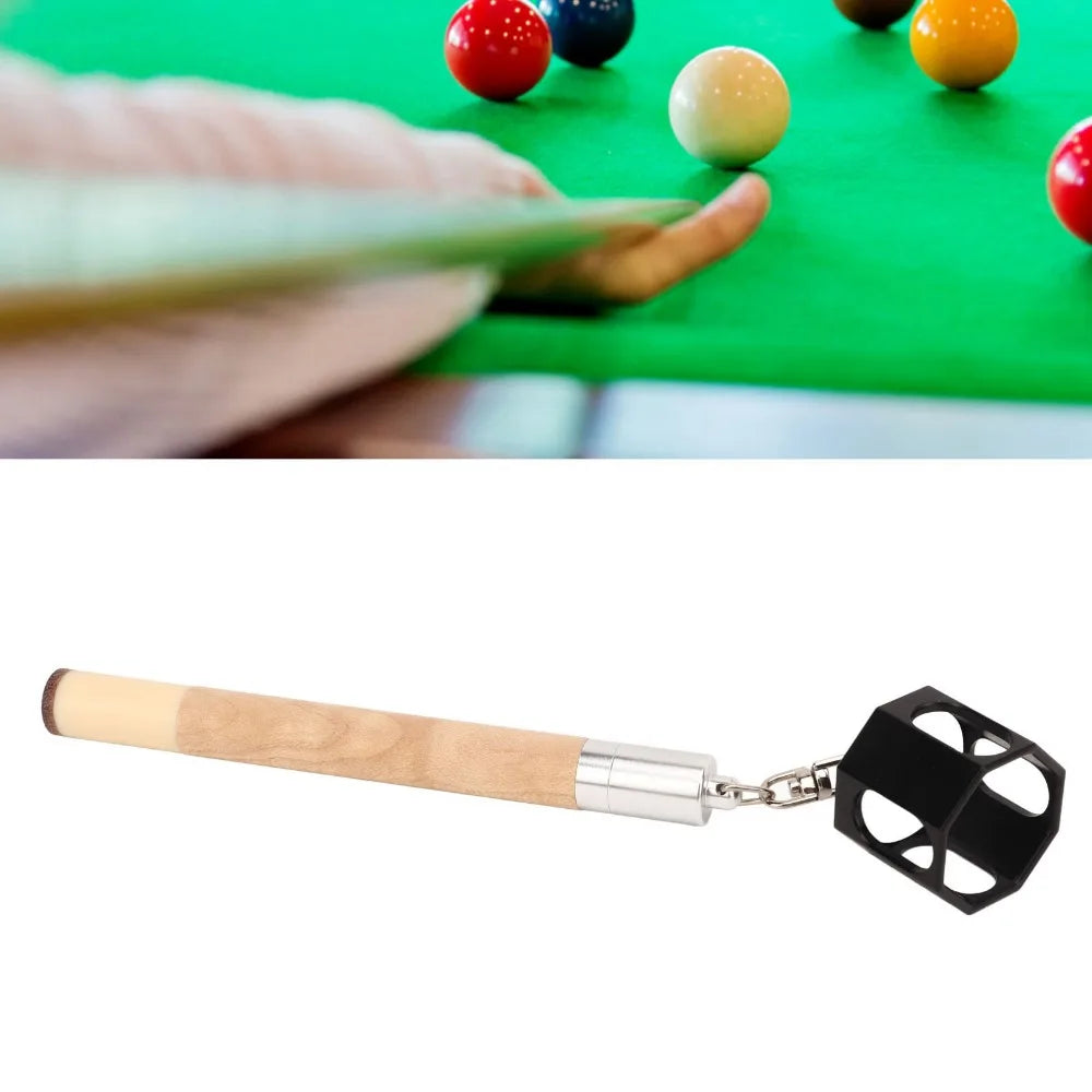2-in-1 Pool Cue Chalk Holder & Tip Pricker – Wood & Metal