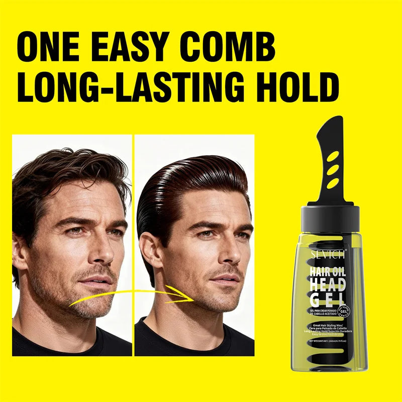 Sevich 260ml Hair Wax Gel & Comb – Strong Hold Men's Styling