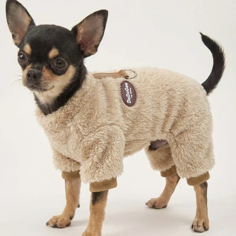Winter Fleece Jumpsuit for Small Dogs – Warm Dog Overalls