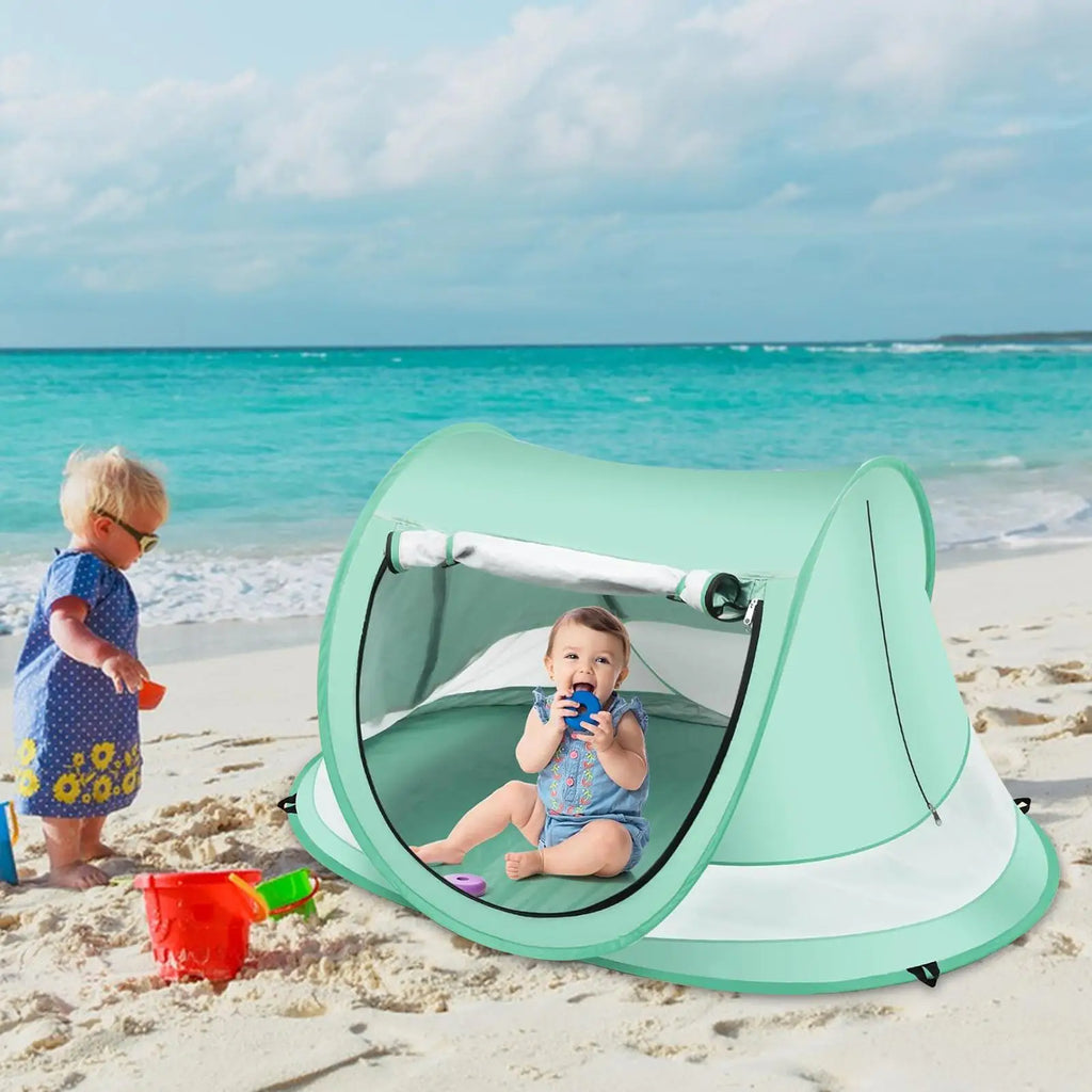 Toddler Pop-Up Beach Tent UPF 50+ Baby Sun Shade Dome | Green