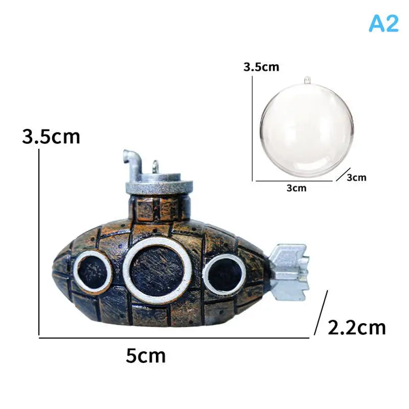 Floating Shark & Submarine Fish Tank Decorations – PVC Ornaments